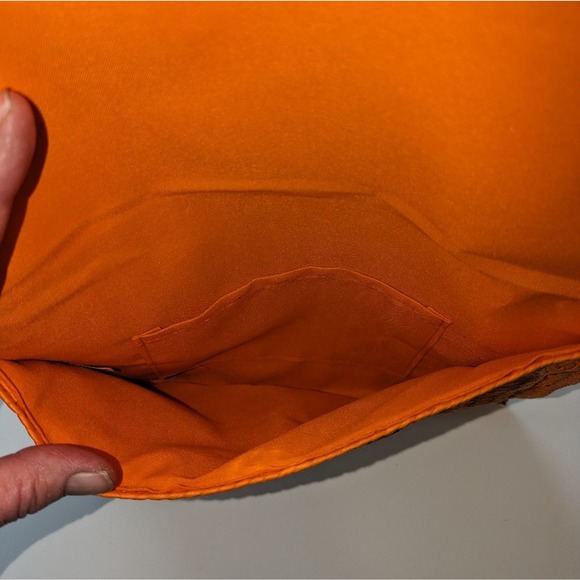 Straw Raffia Crossbody Wristlet Envelope Purse No Brand Orange - Picture 4 of 4